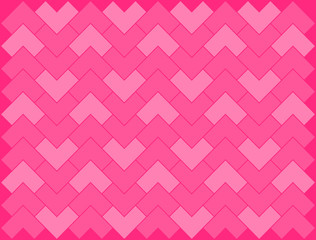 Pink chevron, herringbone L shape, zigzag pattern on pink background vector.