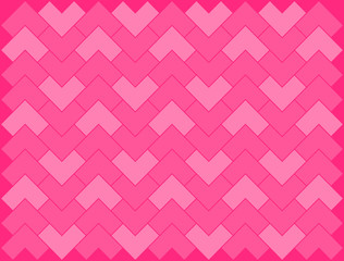 Pink chevron, herringbone L shape, zigzag pattern on pink background vector.