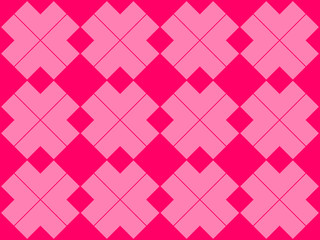 Pink chevron, L shape, polygon pattern on pink background vector.