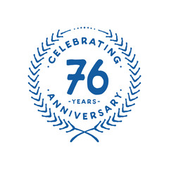 76 years design template. 76th logo. Vector and illustration.