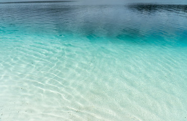 the turquoise blue water of a lake on Fraser Island in Australia