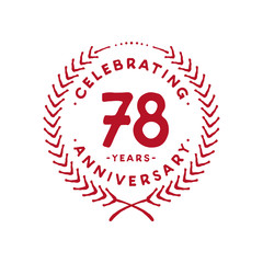 78 years design template. 78th logo. Vector and illustration.