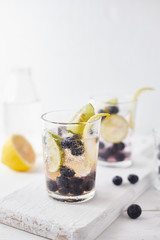 Summer fresh blueberry lemonade cocktails..