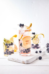 Summer fresh blueberry lemonade cocktails..