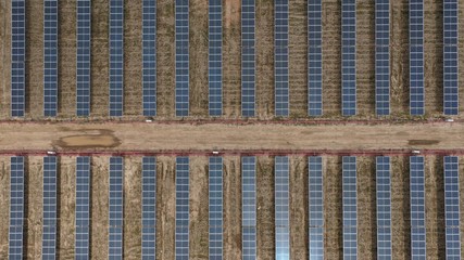 Solar Panel Farm from Above (Drone)