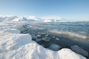 Obraz premium Glacial landscape on on Moskensoy in the Loftofen archipelago Norway