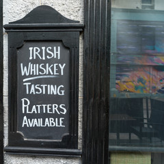 Irish cafe store sign in Galway City, County Galway, Ireland