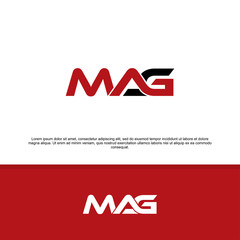 MAG initials logo, combined overlap logo letters