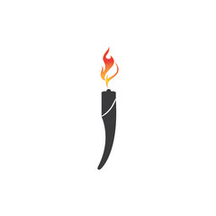 Torch vector icon illustration design template