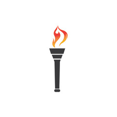 Torch vector icon illustration design template