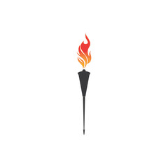 Torch vector icon illustration design template