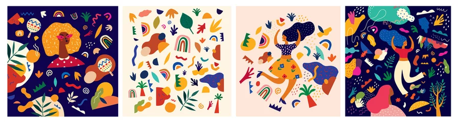 Dekorative abstrakte Sammlung mit bunten Kritzeleien. Handgezeichnete moderne Illustrationen © moleskostudio