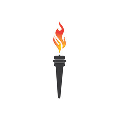 Torch vector icon illustration design template