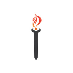 Torch vector icon illustration design template