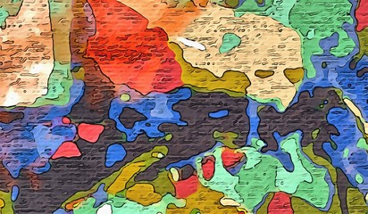 Naklejka premium Abstraction painted in oil. Colorful texture background. Multicolored wallpaper graphic design. Pattern for creating artworks and prints.
