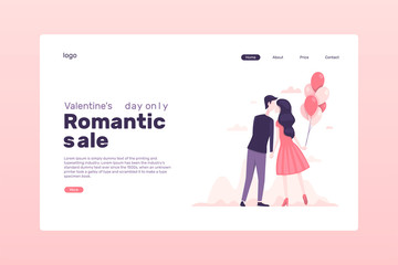 Landing page couple in love