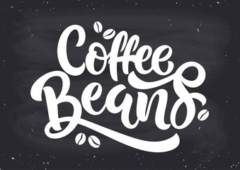 Coffee handwritten lettering .Coffee typography vector design for a coffee house. Design template celebration. Vector illustration.