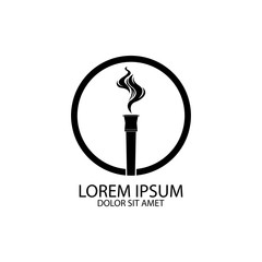 Torch vector icon illustration design template