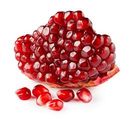 Pomegranate isolated on white