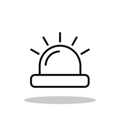Police light icon in flat style. Siren symbol for your web site design, logo, app, UI Vector EPS 10.