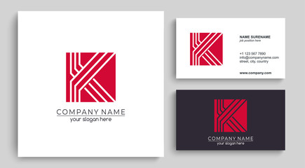 Letter K logo or monogram. blank for business card. For your business. Vector sign.