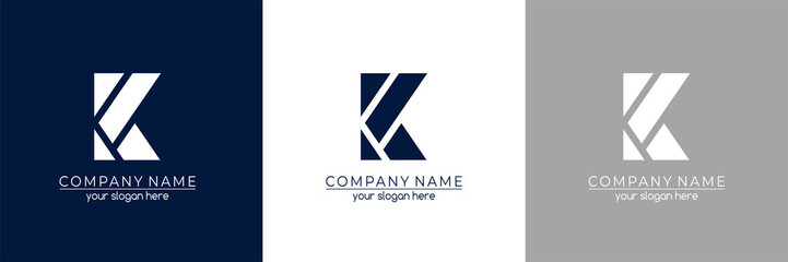 Letter K logo or monogram. blank for business card. For your business. Vector sign.