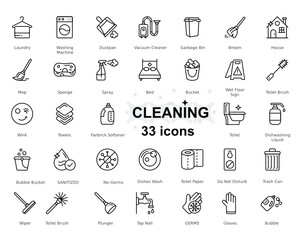 Maid service Vector Set, cleaning service Icon Pack, apartment cleaning and janitorial Services Design Set on White Background