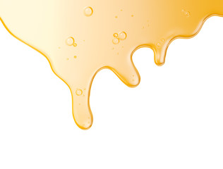 Honey drip or oil isolate on white background, include clipping path, 3d illustration.
