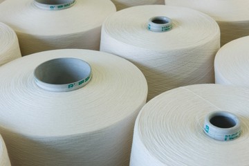 Thread Spools In Spinning Factory