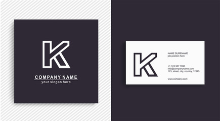 Letter K logo or monogram. blank for business card. For your business. Vector sign.