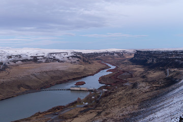 swan falls dam at sunrise