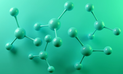 Obraz premium abstract molecule background, 3d rendering.