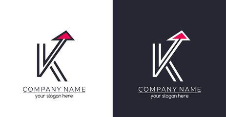 Letter K logo or monogram. blank for business card. For your business. Vector sign.