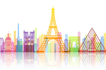 Fototapeta premium Paper cut of France landmark, travel and tourism concept.