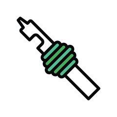 art and craft related needle and thread vector with filled style