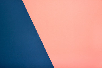 Abstract geometric paper background. Trendy blue and coral colors, active lines.