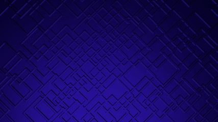 Glow blue small geometric shapes abstractly placed on the floor or in the air