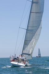 Obraz premium Crew Members On Sailboat