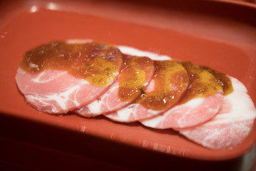 Raw pork belly