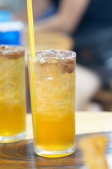 Fresh longan syrup drink in glass, Summer drink