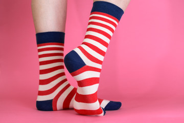 striped bright socks