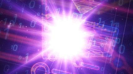 Shopping cart symbol futuristic illustration