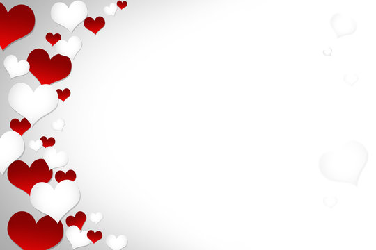 The red and white heart on the background is used for placing products and festivals.