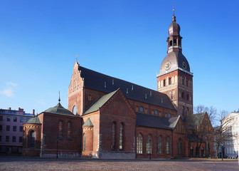 Riga Cathedral on Dome Square in Riga, Latvia.