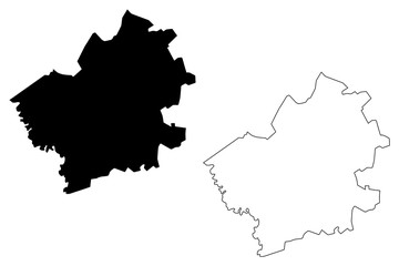 Fototapeta premium Falesti District (Republic of Moldova, Administrative divisions of Moldova) map vector illustration, scribble sketch Falesti map