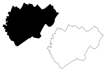 Glodeni District (Republic of Moldova, Administrative divisions of Moldova) map vector illustration, scribble sketch Glodeni map
