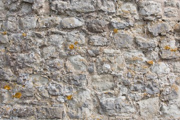 Close-up view of cobbled wall