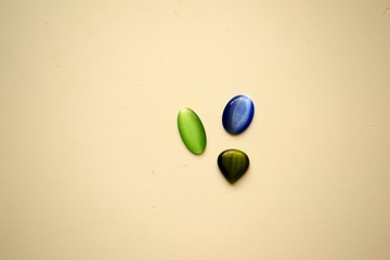 This cat's eye stone on a yellow background