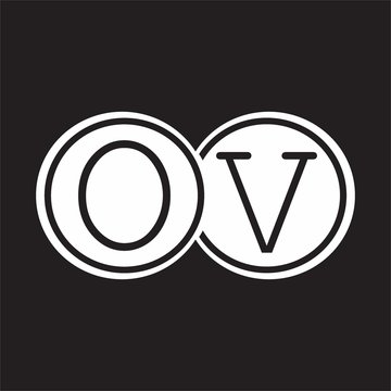 OV Initial letter linked circle capital monogram logo modern template