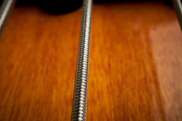 macro photography of electric bass string